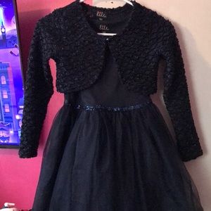 Girls holiday blue dress with sweater size 8